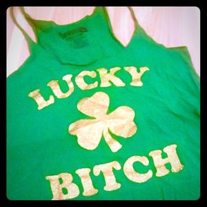 Spencer’s Lucky Bitch 🍀St Patrick’s Day🍀 Tank XL